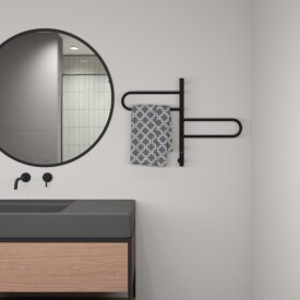 Полотенцесушитель электрический Vincea VTD-1R1CBE 44×60, черный, таймер,