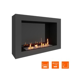 Биокамин SteelHeat WALL ONE 800 черный Стемалит