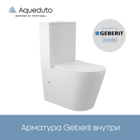 AQD CONE Унитаз напольный 630*385 безободковый с бачком, сиденье с микролифтом, белый глян, , шт