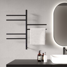 Полотенцесушитель электрический Vincea VTD-1S2CBE 43х80, черный, таймер,